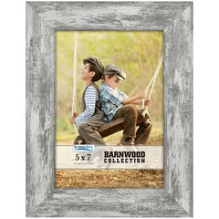 Icona Bay 5x7 Pony Gray Picture Frame, Rustic Style, 1 Pack, Barnwood Collection (US Company)