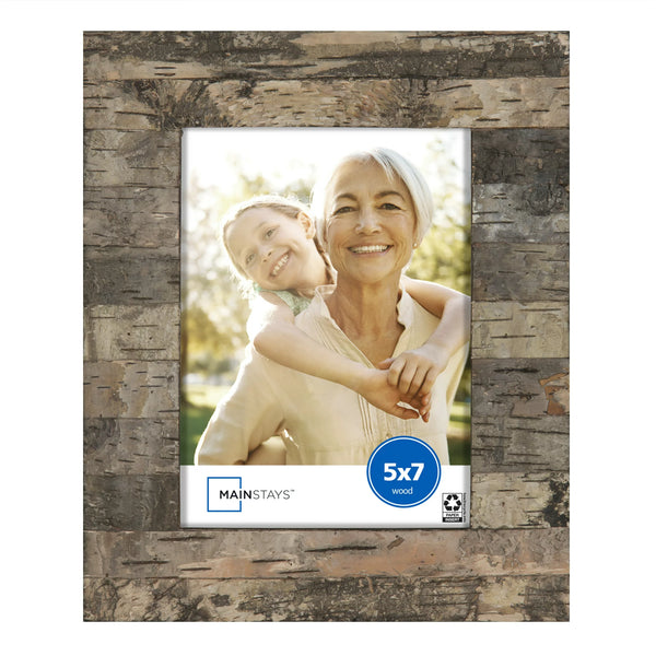 Mainstays 5x7 Rustic Bark Tabletop Picture Frame